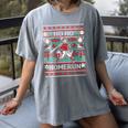 Ho Ho Homerun Baseball Ugly Christmas Sweater Party Hitter Women's Comfort Colors T-Shirt Gray