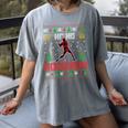 Ho Ho Homerun Xmas Sports Player Baseball Ugly Christmas Women's Comfort Colors T-Shirt Gray Ho Ho Homerun Xmas Sports Player Baseball Ugly Christmas Women's Comfort Colors T-Shirt Gray
