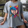 HUGvyn 7th Birthday Baseball Ice Cream Drip Number 7 Kid Boy Women's Comfort Colors T-Shirt Gray
