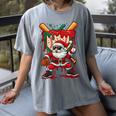 HUGvyn Santa Playing Baseball Ice Cream Drip Christmas Boys Women's Comfort Colors T-Shirt Gray HUGvyn Santa Playing Baseball Ice Cream Drip Christmas Boys Women's Comfort Colors T-Shirt Gray