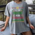 I’Ll Be Home For Christmas Baseball Ugly Sweater Women's Comfort Colors T-Shirt Gray I’Ll Be Home For Christmas Baseball Ugly Sweater Women's Comfort Colors T-Shirt Gray