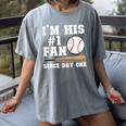 I'm His 1 Fan Since Day One Baseball Mom Women's Comfort Colors T-Shirt Gray I'm His 1 Fan Since Day One Baseball Mom Women's Comfort Colors T-Shirt Gray