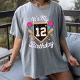 It's My 12th Birthday Baseball Fan Celebration Women's Comfort Colors T-Shirt Gray