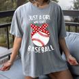 Just A Girl Who Loves Baseball Cute Retro Baseball Lover Women's Comfort Colors T-Shirt Gray