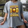 I Just Hit 100 Days Of School Baseball Boys Kids 100th Day Women's Comfort Colors T-Shirt Gray I Just Hit 100 Days Of School Baseball Boys Kids 100th Day Women's Comfort Colors T-Shirt Gray
