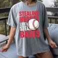 Kids Stealing Hearts Like I Steal Bases Cute Baseball Boys Women's Comfort Colors T-Shirt Gray Kids Stealing Hearts Like I Steal Bases Cute Baseball Boys Women's Comfort Colors T-Shirt Gray