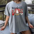 Leopard Baseball Mom Game Day Vibes Mother's Day Women's Comfort Colors T-Shirt Gray Leopard Baseball Mom Game Day Vibes Mother's Day Women's Comfort Colors T-Shirt Gray