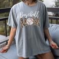 Leopard Baseball Mom Matching Softball Mama Family Matching Women's Comfort Colors T-Shirt Gray Leopard Baseball Mom Matching Softball Mama Family Matching Women's Comfort Colors T-Shirt Gray