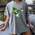 Leprechaun Play Baseball St Patrick's Day Men Kid Boys Women's Comfort Colors T-Shirt Gray