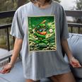 Leprechaun Playing Baseball Japanese Art St Patricks Day Women's Comfort Colors T-Shirt Gray Leprechaun Playing Baseball Japanese Art St Patricks Day Women's Comfort Colors T-Shirt Gray
