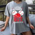 Little Slugger Boy Coming Soon Baby Announcement Baseball Women's Comfort Colors T-Shirt Gray