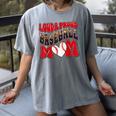 Loud Proud Baseball Mom Red Team Leopard Baseball Mom Squad Women's Comfort Colors T-Shirt Gray