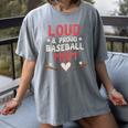 Loud Proud Baseball Mom Women's Comfort Colors T-Shirt Gray