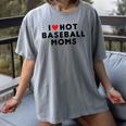 I Love Hot Baseball Moms Red Heart Women's Comfort Colors T-Shirt Gray I Love Hot Baseball Moms Red Heart Women's Comfort Colors T-Shirt Gray