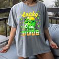 Lucky Dude Drip Baseball Shamrock St Patrick Men Boy Youth Women's Comfort Colors T-Shirt Gray