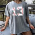 Lucky Number 13 Baseball Mom Baseball Number 13 Lucky 13 Women's Comfort Colors T-Shirt Gray