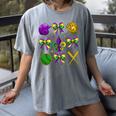 Mardi Gras Baseball Coquette Bow Fat Tuesday Parade Girls Women's Comfort Colors T-Shirt Gray Mardi Gras Baseball Coquette Bow Fat Tuesday Parade Girls Women's Comfort Colors T-Shirt Gray