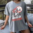 Mask On Fear Gone Baseball Catcher Softball Women's Comfort Colors T-Shirt Gray Mask On Fear Gone Baseball Catcher Softball Women's Comfort Colors T-Shirt Gray