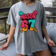 Mason 67 Ice Cream Drip Baseball Meme Women's Comfort Colors T-Shirt Gray