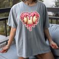 Melting Baseball Drip Heart Softball Player Lover Ice Cream Women's Comfort Colors T-Shirt Gray Melting Baseball Drip Heart Softball Player Lover Ice Cream Women's Comfort Colors T-Shirt Gray