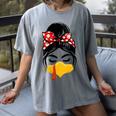 Messy Bun Baseball Mom Turkey Face Matching Thanksgiving Women's Comfort Colors T-Shirt Gray Messy Bun Baseball Mom Turkey Face Matching Thanksgiving Women's Comfort Colors T-Shirt Gray