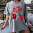 Mike Trout Los Angeles A MLB Baseball Players MLBMTR304N Women's Comfort Colors T-Shirt Gray Mike Trout Los Angeles A MLB Baseball Players MLBMTR304N Women's Comfort Colors T-Shirt Gray