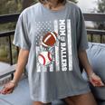 Mom Of Ballers USA Flag Football Baseball Mom Women's Comfort Colors T-Shirt Gray