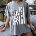 Mom Of Ballers USA Flag Soccer Baseball Mom Women's Comfort Colors T-Shirt Gray Mom Of Ballers USA Flag Soccer Baseball Mom Women's Comfort Colors T-Shirt Gray