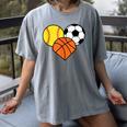 Mom Sports Heart Soccer Basketball Baseball Softball Women's Comfort Colors T-Shirt Gray Mom Sports Heart Soccer Basketball Baseball Softball Women's Comfort Colors T-Shirt Gray