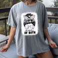 Mom Of Both Volleyball And Baseball Mom For Women Messy Bun Women's Comfort Colors T-Shirt Gray Mom Of Both Volleyball And Baseball Mom For Women Messy Bun Women's Comfort Colors T-Shirt Gray