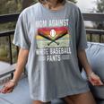 Moms Against Baseball Pants Mothers Baseball Mom Women's Comfort Colors T-Shirt Gray