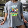 Nanny Of The Birthday Boy Baseball Football Colorful Women's Comfort Colors T-Shirt Gray