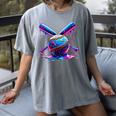 Neon Dripping Baseball And Bats Colorful Sports Art Women's Comfort Colors T-Shirt Gray