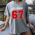 Number 67 Numbered Six Seven Baseball Jersey Style Team 67 Women's Comfort Colors T-Shirt Gray Number 67 Numbered Six Seven Baseball Jersey Style Team 67 Women's Comfort Colors T-Shirt Gray