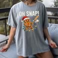 Oh Snap Gingerbreadman Christmas Baseball Humor Women's Comfort Colors T-Shirt Gray