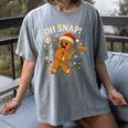 Oh Snap Gingerbreadman Christmas Baseball Women's Comfort Colors T-Shirt Gray