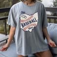 Ohio Baseball Mom Women's Comfort Colors T-Shirt Gray Ohio Baseball Mom Women's Comfort Colors T-Shirt Gray
