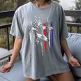 Patriotic Baseball Catcher American Flag Sports Tee Women's Comfort Colors T-Shirt Gray Patriotic Baseball Catcher American Flag Sports Tee Women's Comfort Colors T-Shirt Gray