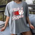 Pitch 'n Giggles Baseball Player Women Baseball Mom Women's Comfort Colors T-Shirt Gray