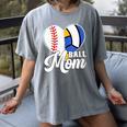 Proud Ball Mom Volleyball Baseball Mom Heart Women's Comfort Colors T-Shirt Gray Proud Ball Mom Volleyball Baseball Mom Heart Women's Comfort Colors T-Shirt Gray