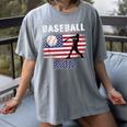 Proud Baseball MOM USA American Flag Family Game Day Women's Comfort Colors T-Shirt Gray Proud Baseball MOM USA American Flag Family Game Day Women's Comfort Colors T-Shirt Gray