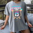 Proud Mom Baseball Player Number 15 Ice Cream Drip Women's Comfort Colors T-Shirt Gray Proud Mom Baseball Player Number 15 Ice Cream Drip Women's Comfort Colors T-Shirt Gray