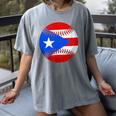 Puerto Rico Baseball Flag Boricua Beisbol Fan Gear Women's Comfort Colors T-Shirt Gray