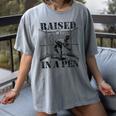 Raised In a Pen Baseball Pitcher Saying Bullpen Women's Comfort Colors T-Shirt Gray