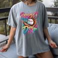 Respect The Drip Baseball Drip Glove Youth Boys Girls Player Women's Comfort Colors T-Shirt Gray