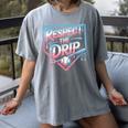 Respect The Drip Baseball Player Women's Comfort Colors T-Shirt Gray Respect The Drip Baseball Player Women's Comfort Colors T-Shirt Gray