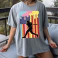 Retro Baseball Drip Boys Ice Cream Patriotic American Flag Women's Comfort Colors T-Shirt Gray Retro Baseball Drip Boys Ice Cream Patriotic American Flag Women's Comfort Colors T-Shirt Gray