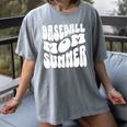 Retro Baseball Mom Summer Groovy Appreciation Premium Women's Comfort Colors T-Shirt Gray
