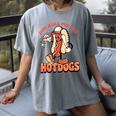 Retro Just Here For The Hotdogs Baseball Mom Sport Lover Women's Comfort Colors T-Shirt Gray