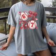 Six Seven Baseball Lover Sports Red Heart Bow Valentine Girl Women's Comfort Colors T-Shirt Gray Six Seven Baseball Lover Sports Red Heart Bow Valentine Girl Women's Comfort Colors T-Shirt Gray